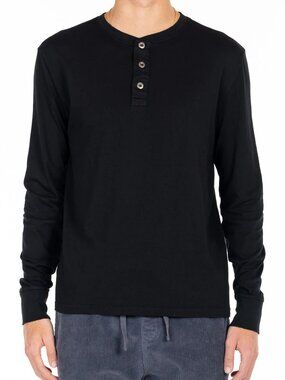 Original Paperbacks Black LS Henley/11248